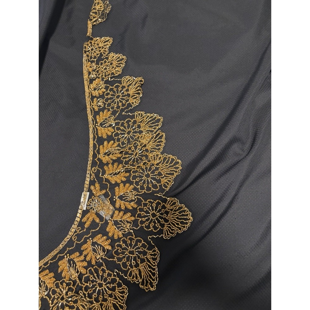 Vtg. Victorian Style Gold Glass Beaded Collar Scarf ~Scalloped Evening Glam NWT - Picture 10 of 13